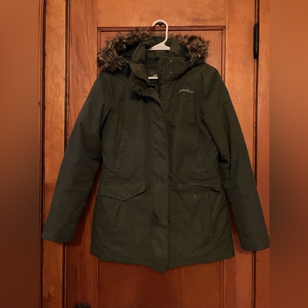 Eddie Bauer Olive Parka Small